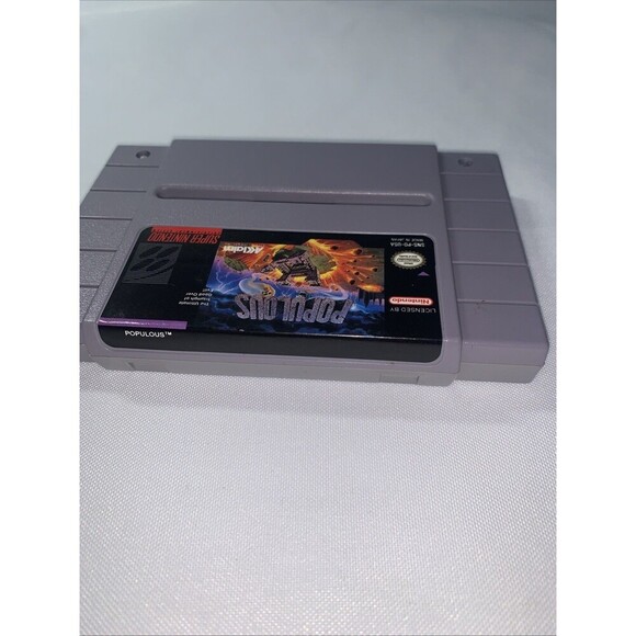 Vintage SNES Super Nintendo - POPULOUS - CIB Video Game Cartridge Only - Picture 4 of 10